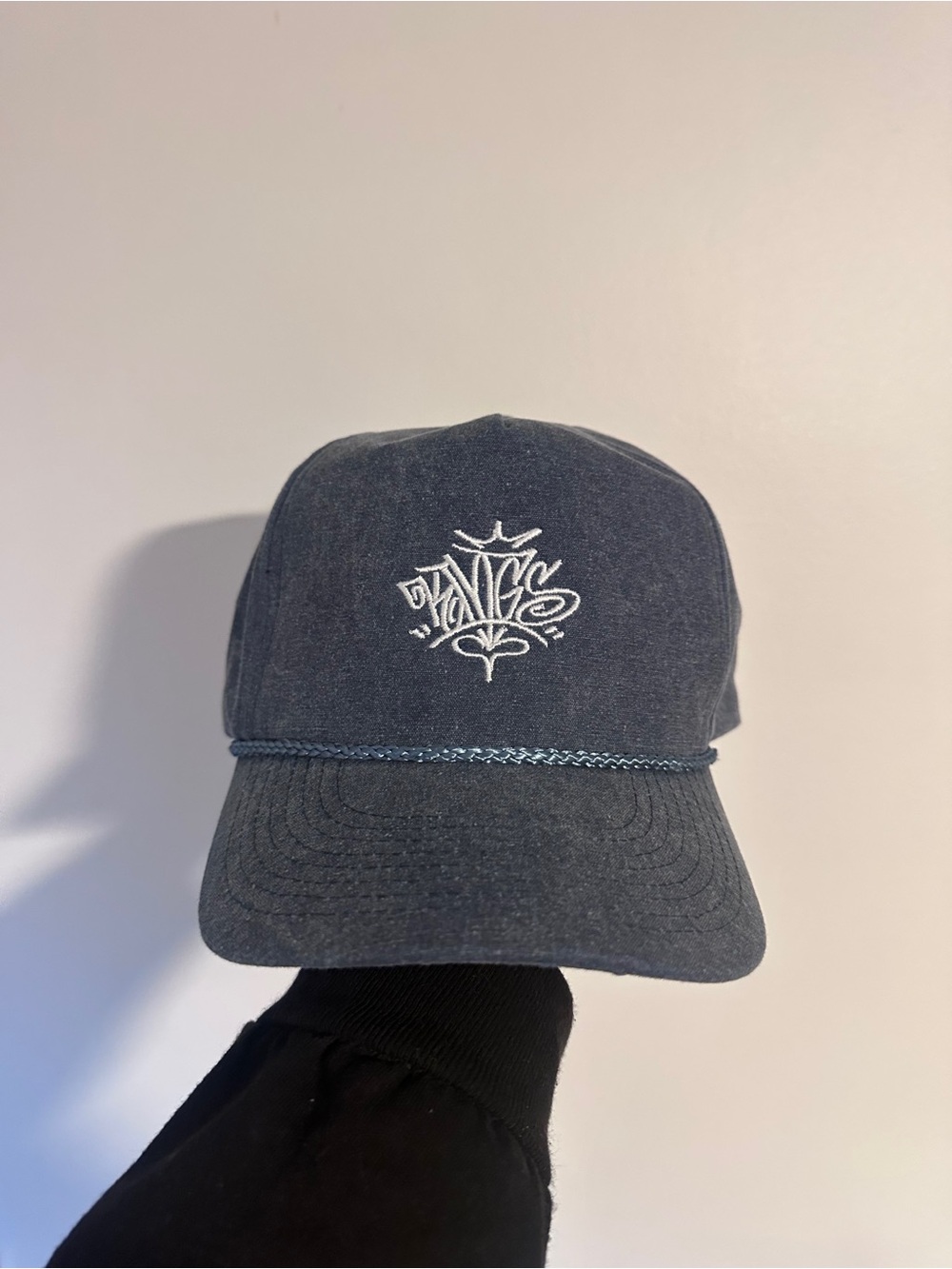 King Kaleidoscope Men's Navy Embroidered Rope Cap